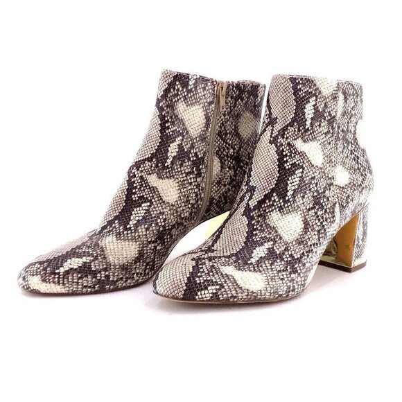 XOXO Kahana Ankle Boots Size 11 Snake Embossed Black & White - Picture 3 of 9